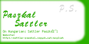 paszkal sattler business card